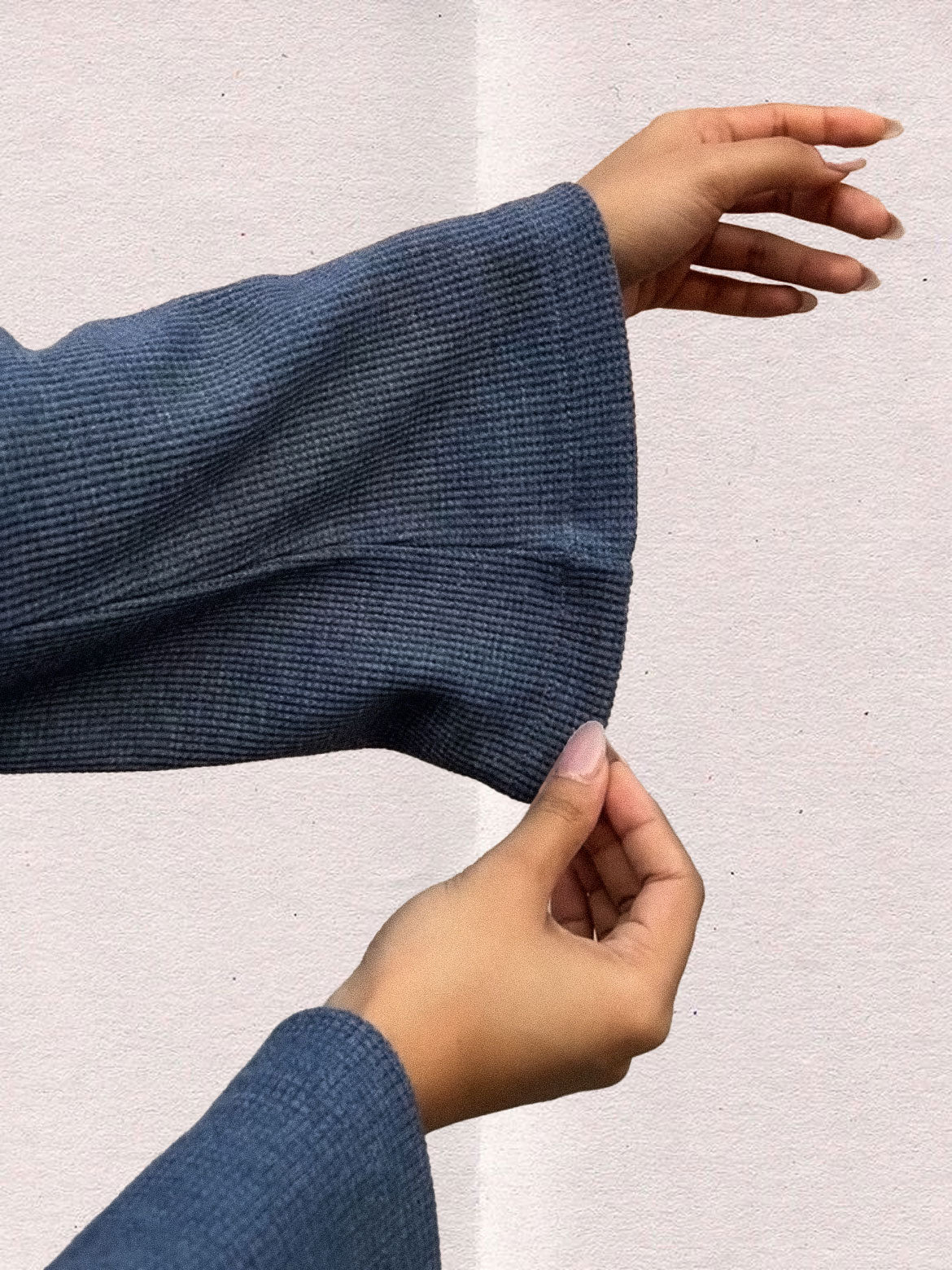 Waffle Knit Top | Dust Blue