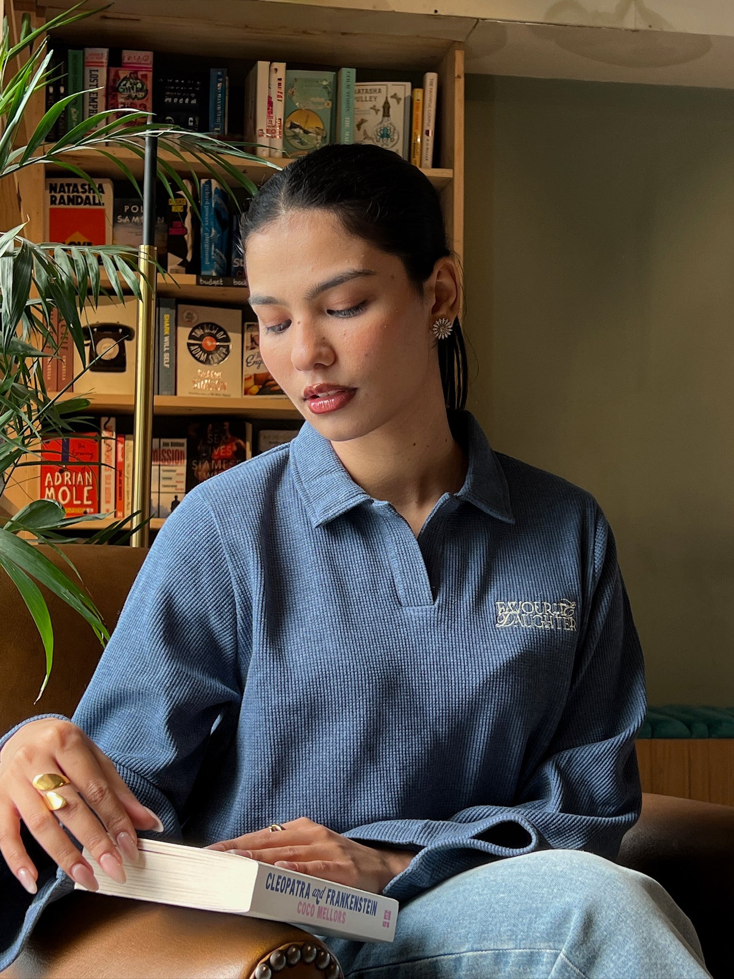 Waffle Knit Top | Dust Blue
