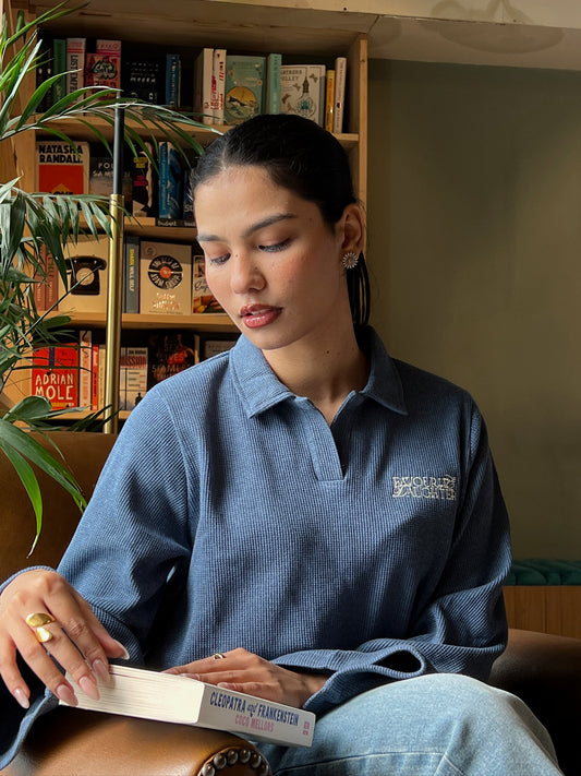 Waffle Knit Top | Dust Blue